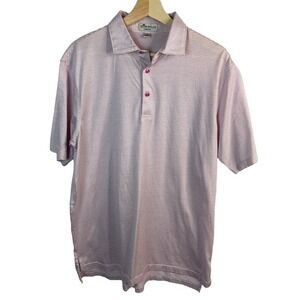 Peter Millar‎ Crown Ease Mens Sz Large Short Sleeve Polo Shirt 100% Cotton Pink